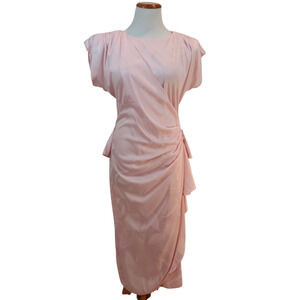 Another Goody Stunning Vintage 1980s 40s Style Elegant Embossed Pink Dress 8